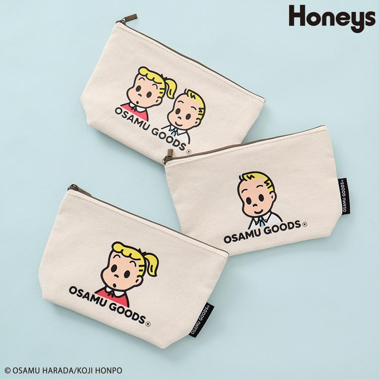 ポーチ 小物入れ イラストプリント キャンバス レトロ ロゴ レディース 春 夏 秋 冬 Honeys ハニーズ ポーチ オサムグッズ ハニーズ Paypayモール店 通販 Paypayモール