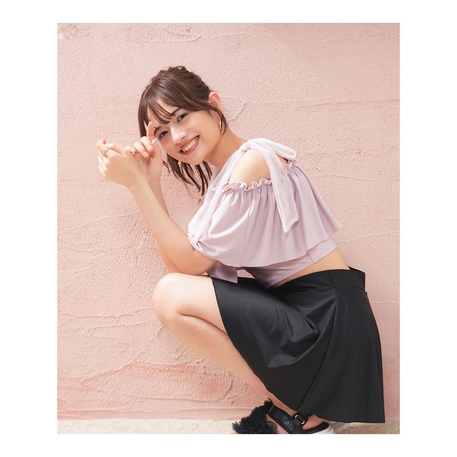 Honeys（ハニーズ） 水着 2点セット 肩リボン カップ付き パンツ付き