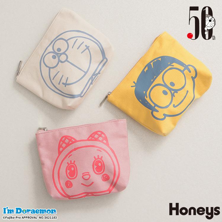 ポーチ 小物入れ 綿 キャンバス マチあり ファスナー イラスト 春 夏 秋 冬 Honeys ハニーズ アイムドラえもん ポーチ ハニーズ Paypayモール店 通販 Paypayモール