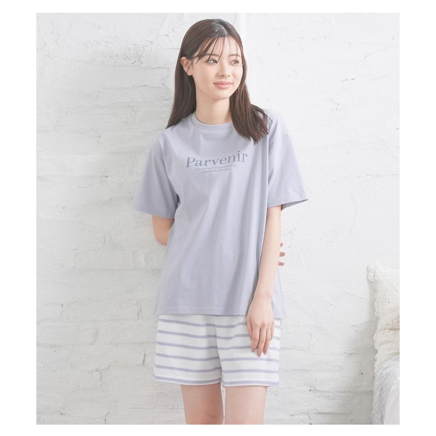 ルームウェア パジャマ 部屋着 半袖 Tシャツ ショートパンツ ロゴ 楽ちん レディース 夏 Honeys ハニーズ ルームウェア（上下セット）｜honeys-online｜06