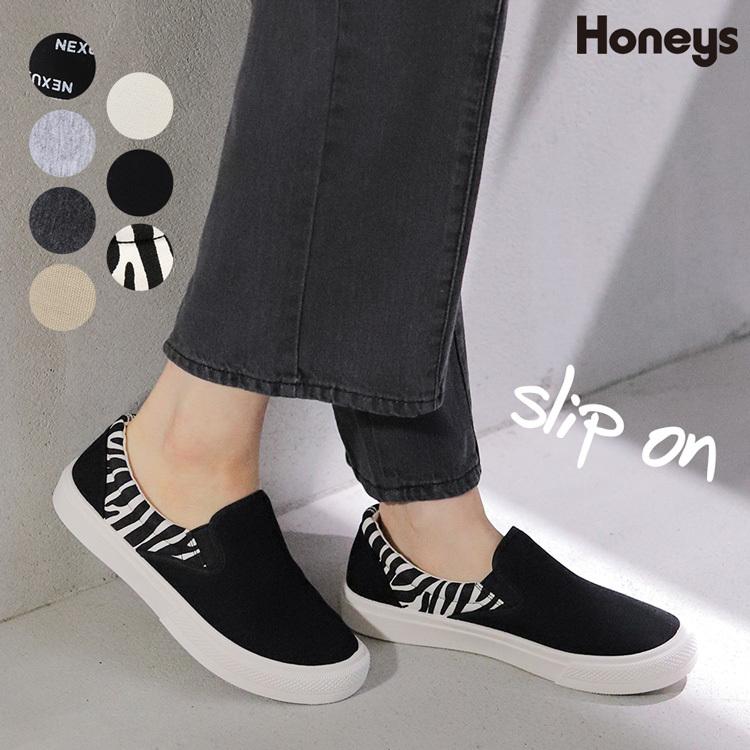 シューズ 靴 スリッポン レディース ローカット おしゃれ 無地 大人 春 夏 秋 冬 Honeys ハニーズ スリッポン ハニーズ Paypayモール店 通販 Paypayモール