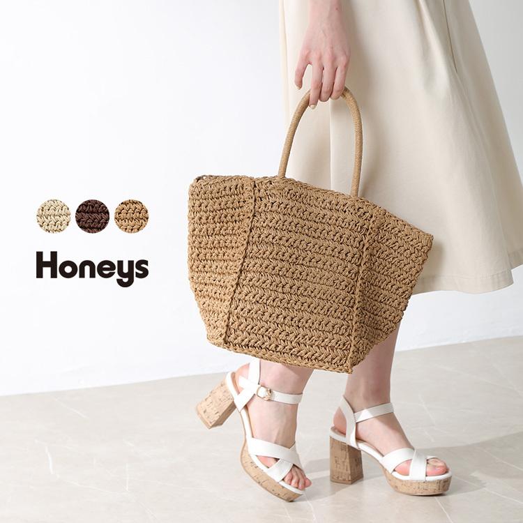 鞄 トートバッグ かごバッグ 雑材 ペットボトル ポケット おしゃれ レディース 春 夏 Sale セール Honeys ハニーズ 雑材シンプルトートｂａｇ ハニーズ オンラインショップ 通販 Paypayモール