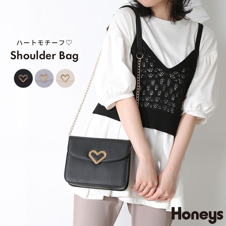 鞄 バッグ ショルダーバッグ チェーン ハート おしゃれ レディース 春 夏 秋 冬 Honeys ハニーズ ハートモチーフショルダー ハニーズ オンラインショップ 通販 Paypayモール