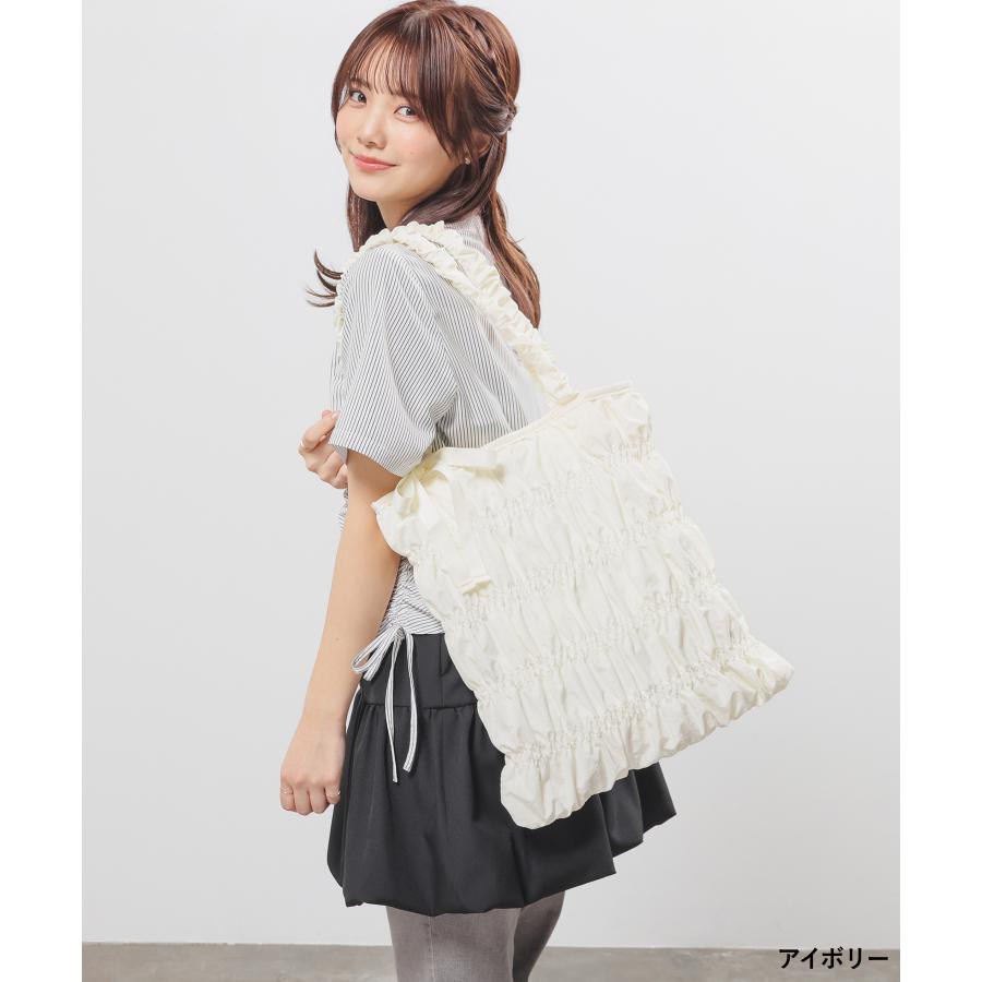 Honeys（ハニーズ） トートバッグ バッグ 鞄 ギャザー リボン チェック