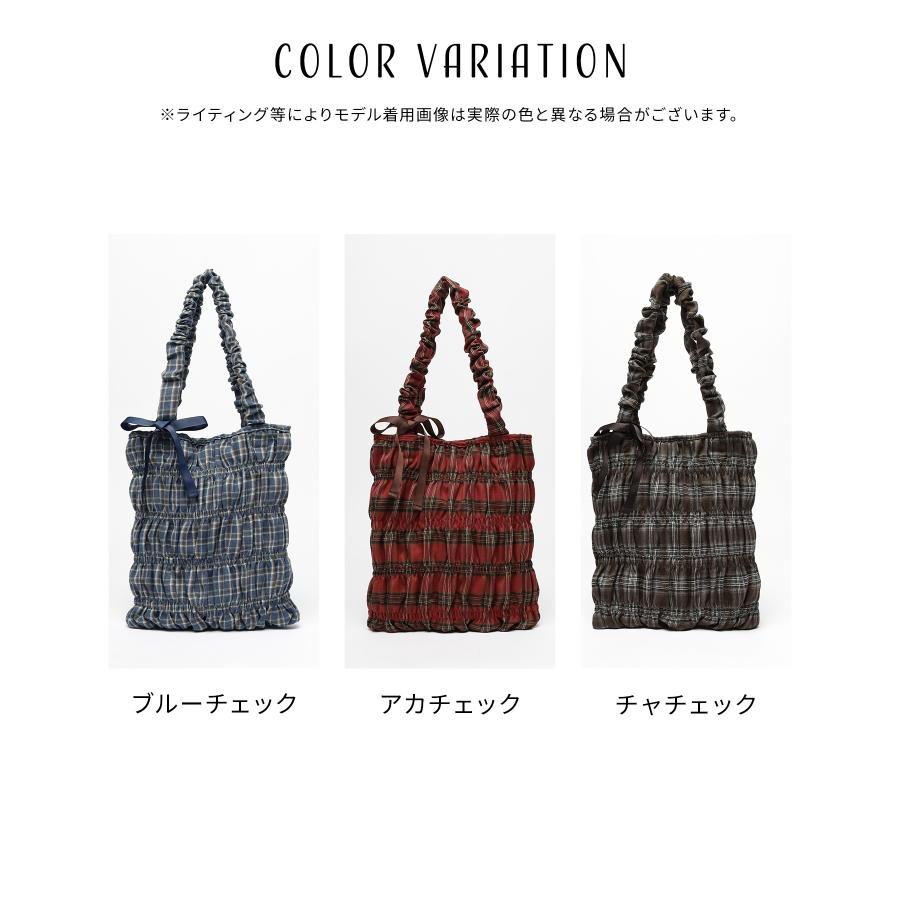 Honeys（ハニーズ） トートバッグ バッグ 鞄 ギャザートート チェック