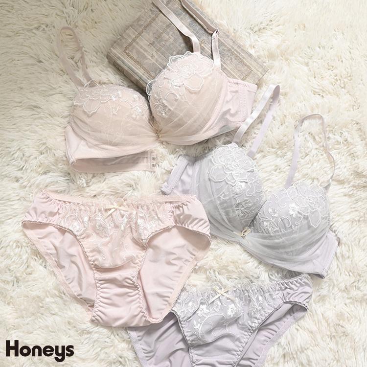 Honeys ブラセット 下着 アンダーウェア ブラジャー ソフト