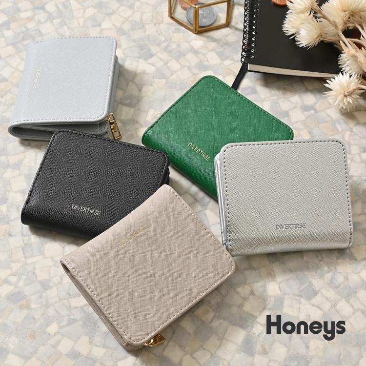 Honeys 財布 お財布 コンパクト ミニ財布 小さめ きれいめ 二 Honeys 財布 お財布 コンパクト ミニ財布 小さめ きれいめ 二