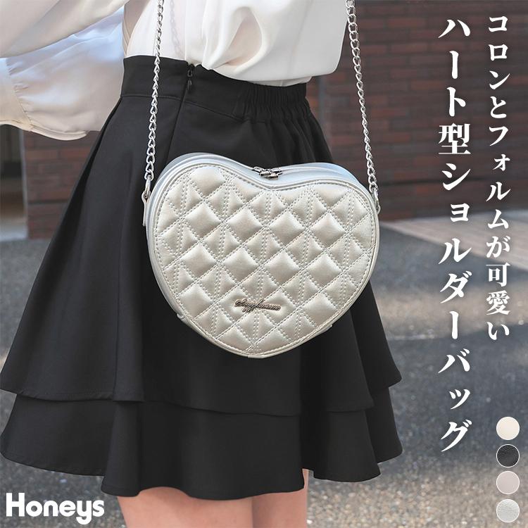 Honeys バッグ 鞄 ショルダーバッグ ハート型 合皮 フェイク