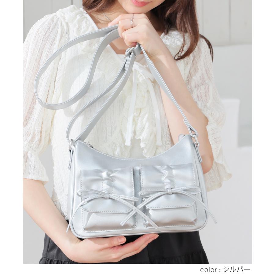 ❤︎3点セット❤︎ リボンポケットバッグ、honey mew, pium, 量産型♩ Honeys（ハニーズ） ショルダーバッグ バッグ 鞄 合皮 フェイクレザー
