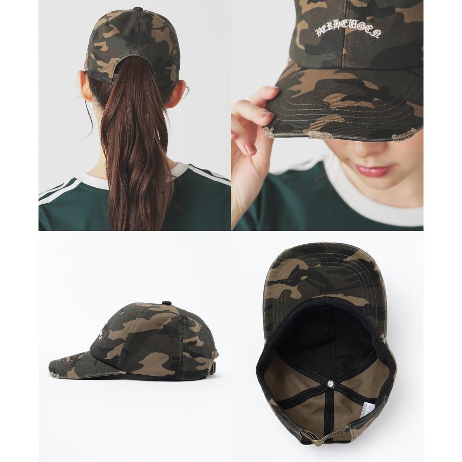 迷彩柄とヒョウ柄のキャップ パターンダメージロゴキャップ 迷彩 ヒョウ柄（キャップ