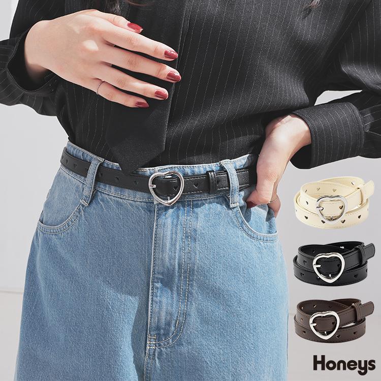 Honeys（ハニーズ） ベルト ハートホール ハートバックル 合皮