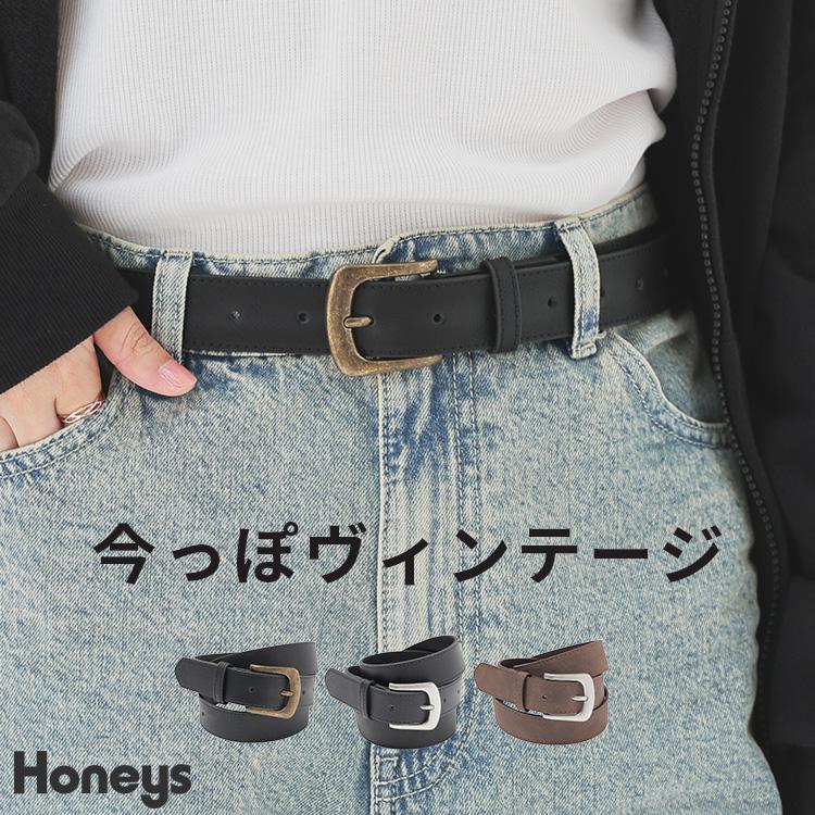 Honeys（ハニーズ） ベルト 合皮 ヴィンテージライク シンプル