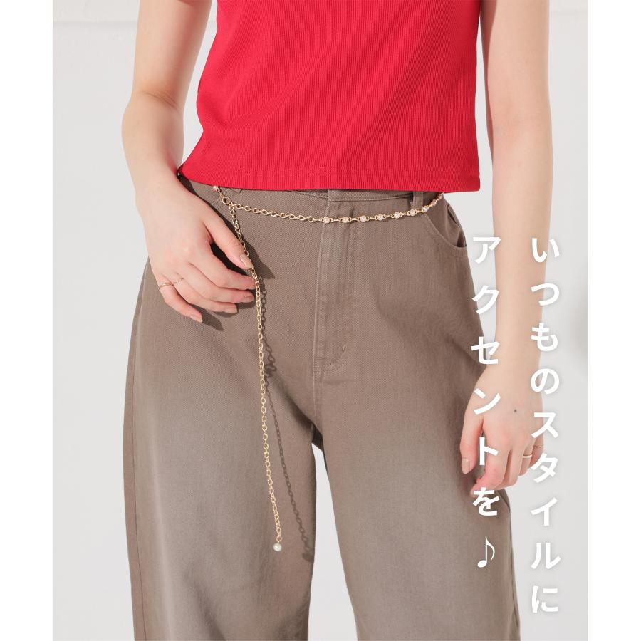 Honeys（ハニーズ） ベルト チェーン フェイクパール ビジュー ハート