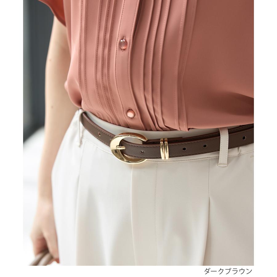 45r ダークブラウン レザー ベルト ラウンドバックル Honeys（ハニーズ） ベルト ラウンドバックル メタルループ 合皮 無地