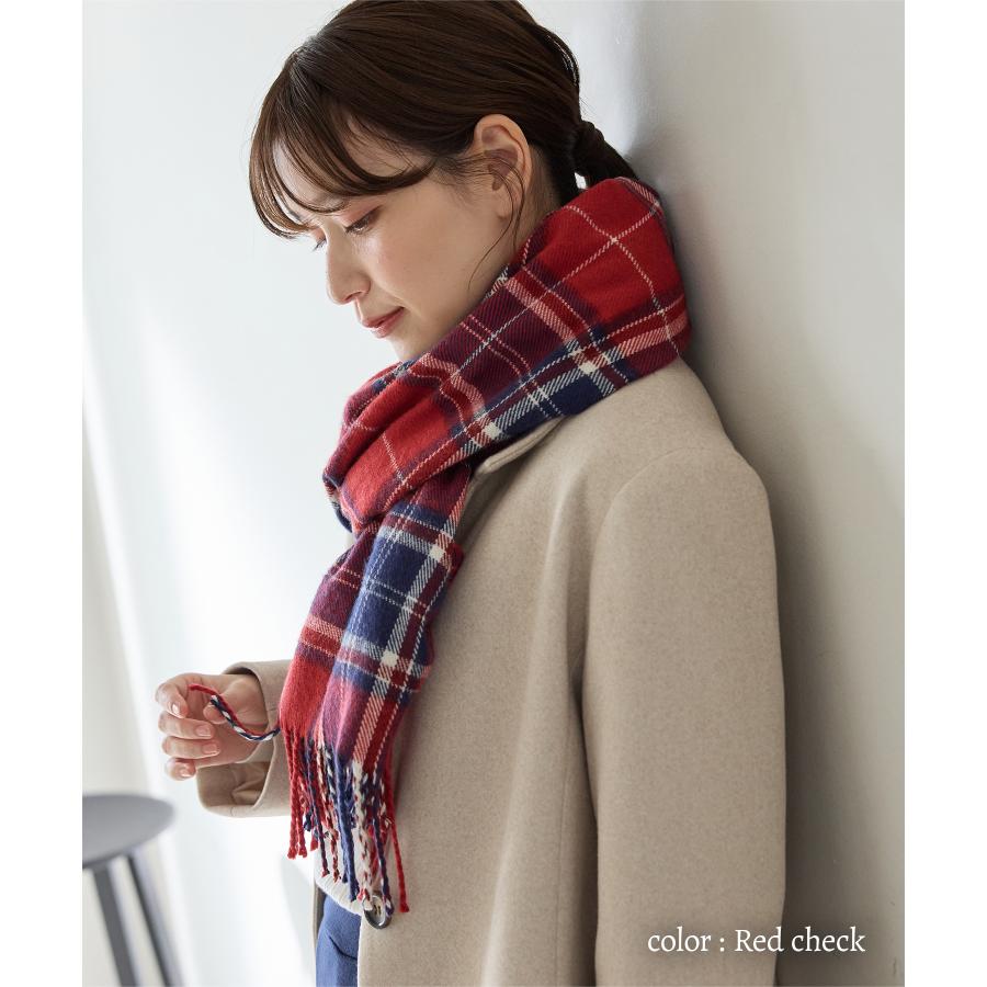 チェック柄マフラー** Honeys（ハニーズ） マフラー 吸湿発熱 抗菌 抗菌防臭 発熱 防臭 シ