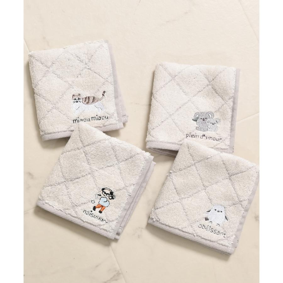 Honeys ハンカチ タオルハンカチ ミニタオル 刺繍 綿100