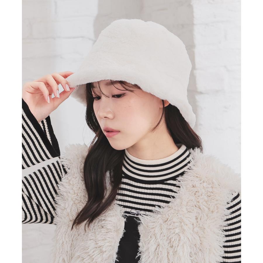 Honeys 帽子 バケットハット サイズ調整 エコファー フェイク