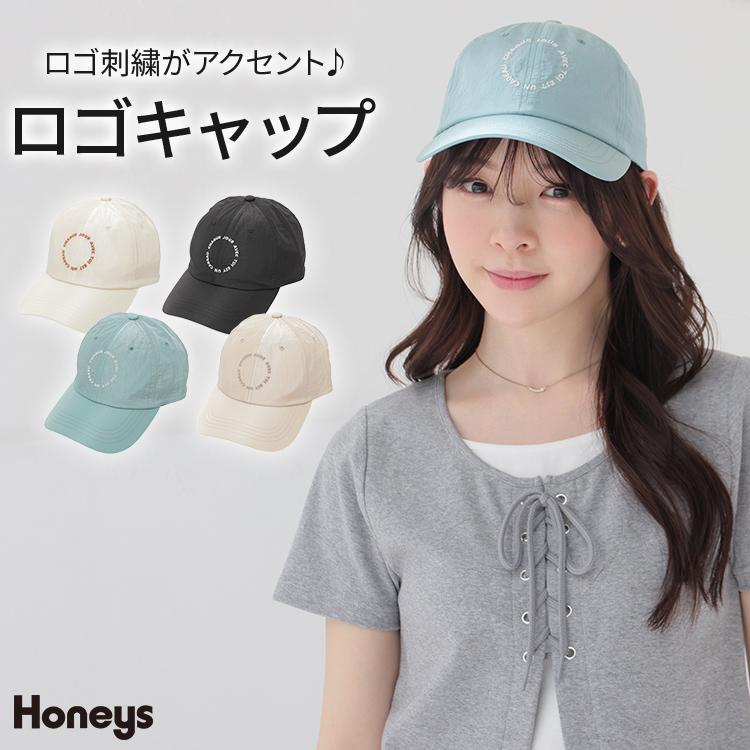 Honeys（ハニーズ） 帽子 キャップ ロゴ 刺繍 ワッシャー加工 ナイロン