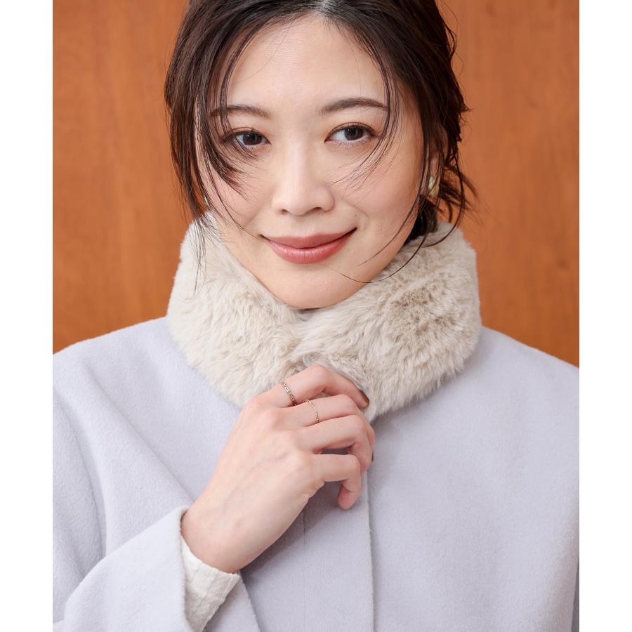 Honeys（ハニーズ） ティペット フェイクファー マグネット 無地 レオパード柄 フェミニン 冬 マフラー ケープ ネックウェア ...