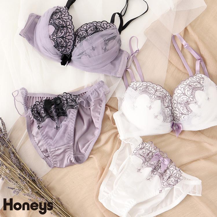 下着 ブラジャー ショーツ セット ブラセット チュールレース 刺繍 パッド 可愛い Honeys ハニーズ チュールレースブラセット ハニーズ オンラインショップ 通販 Paypayモール