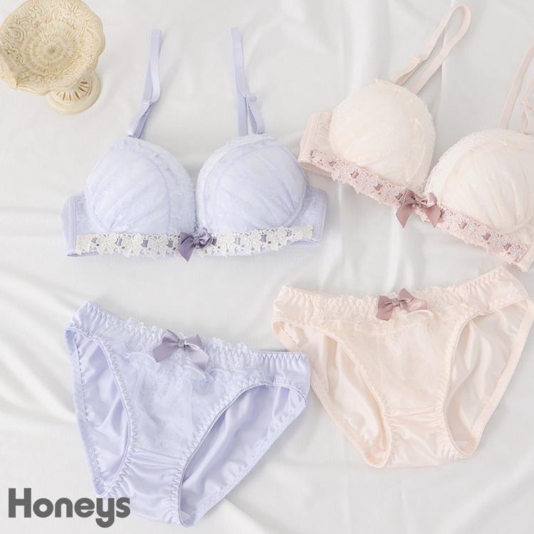 下着 アンダーウェア ブラジャー パンツ ショーツ セット ブラセット リボン 可愛い レディース Honeys ハニーズ リボン通しブラセット ハニーズ オンラインショップ 通販 Paypayモール