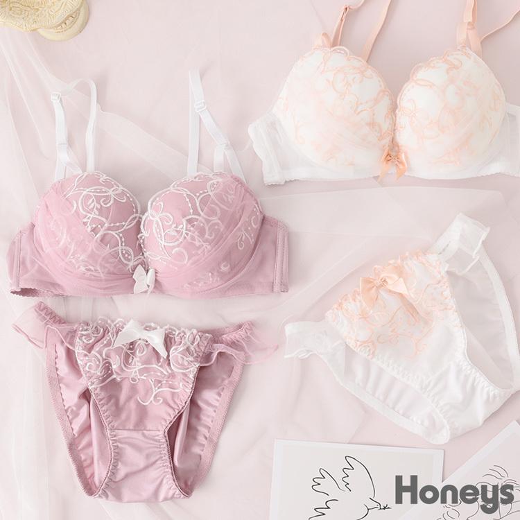 下着 アンダーウェア レディース ブラジャー パンツ セット 上下 レース かわいい 白 ピンク Honeys ハニーズ ハート柄ブラセット ハニーズ オンラインショップ 通販 Paypayモール