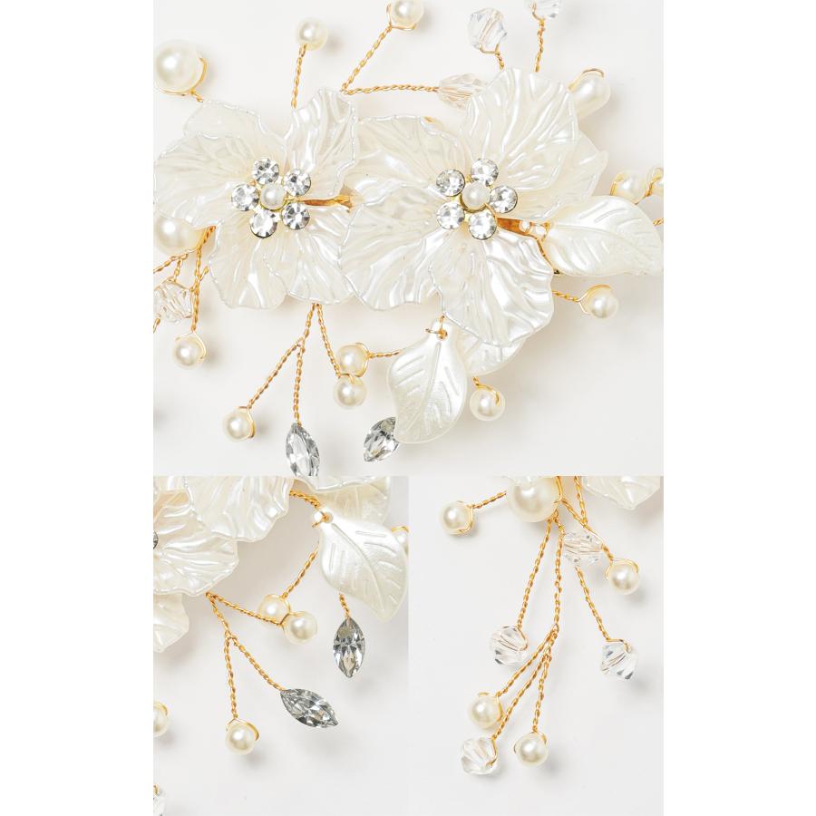 花モチーフ ヘアクリップ 金色 Honeys 和小物 髪飾り 浴衣用髪飾り ヘアクリップ 花モチーフ