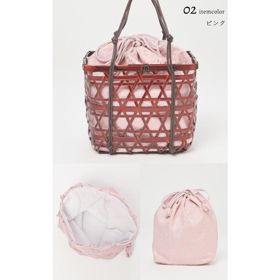 Honeys 和小物 浴衣用 ゆかた用 かごバッグ 巾着 バッグ 角型