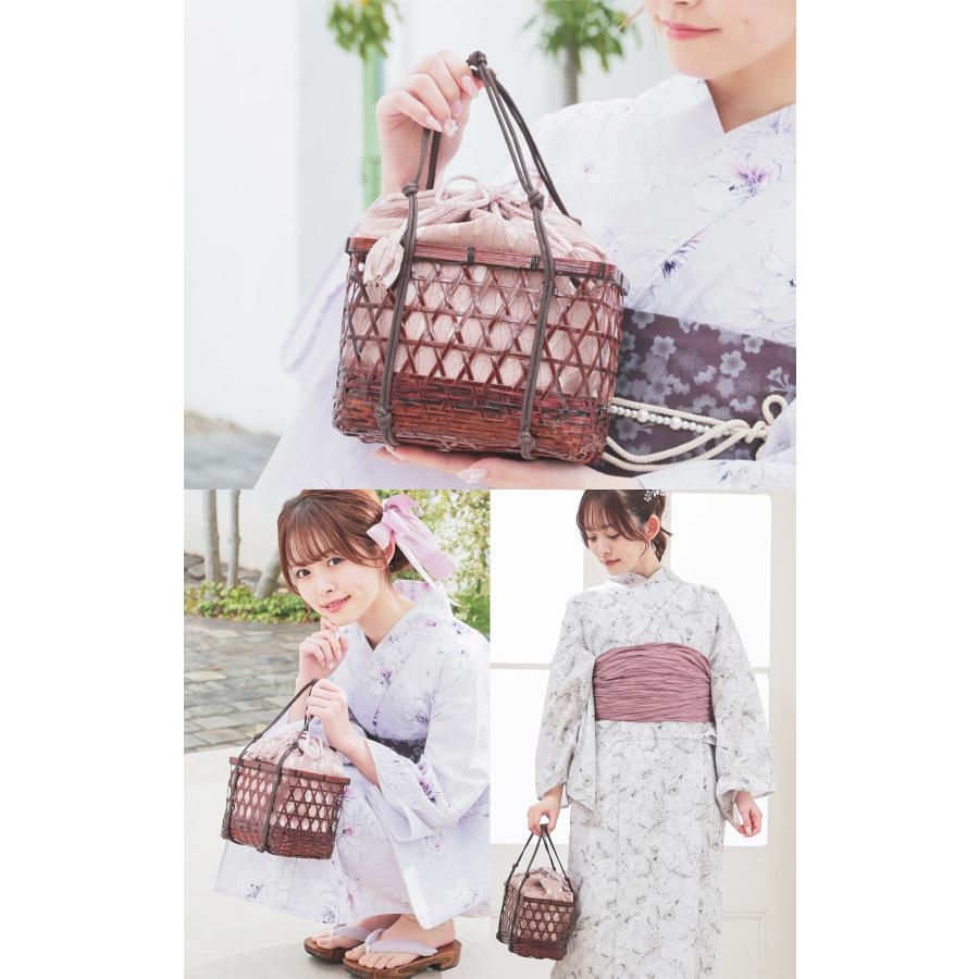 Honeys 和小物 浴衣用 ゆかた用 かごバッグ 巾着 バッグ 角型