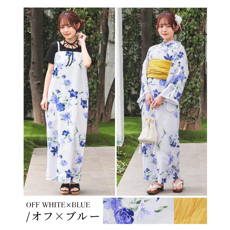 Honeys 浴衣 ゆかた 2025浴衣 花柄 レトロ セパレート キャミ
