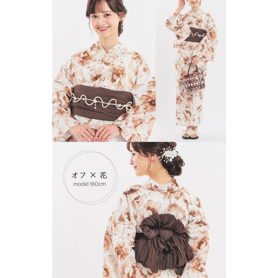 Honeys 浴衣 ゆかた 2025浴衣 花柄 レトロ 古風 浴衣単品 単品