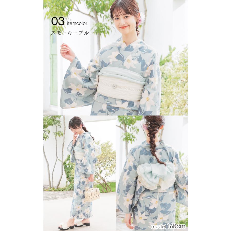 Honeys 浴衣 ゆかた 2025浴衣 花柄 レトロ 古風 浴衣単品 単品