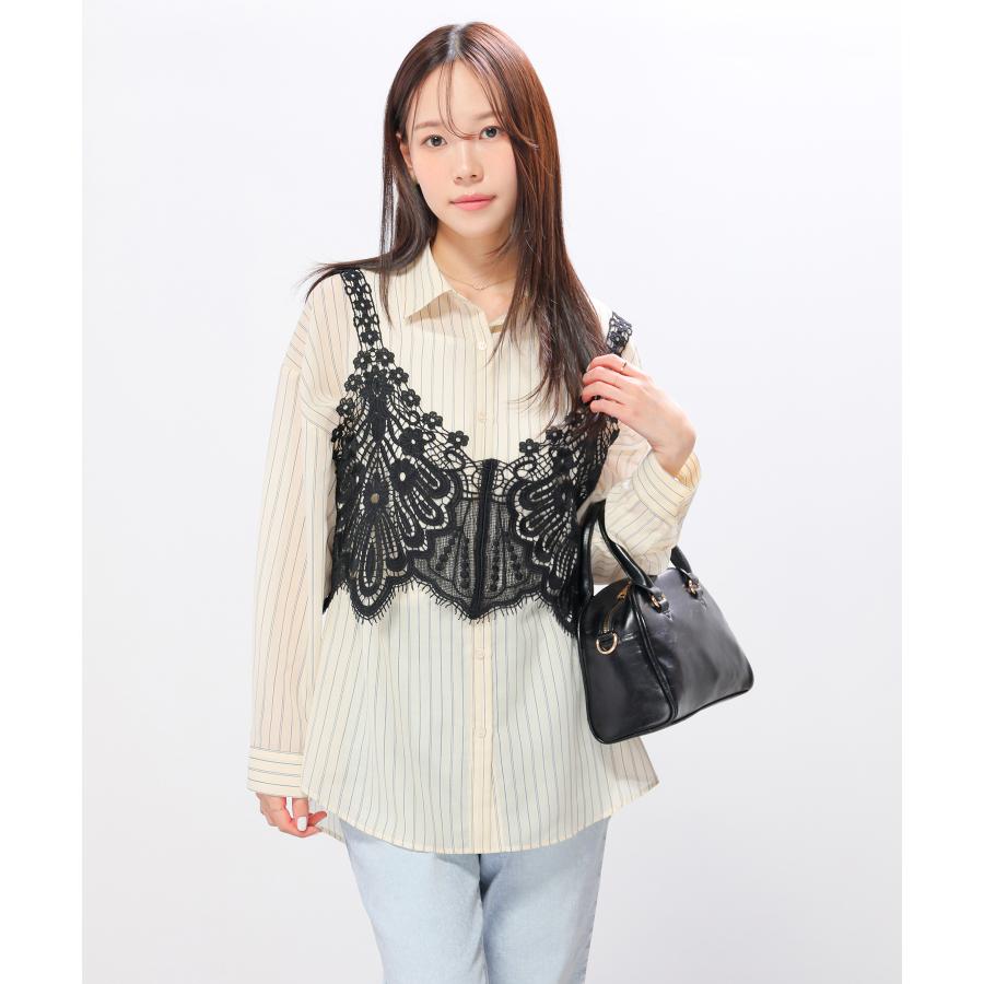 美品♥️ドットレーストップ♥️ 店舗/WEB大人気アイテム / レイヤードにおすすめ！】ドットレースプル