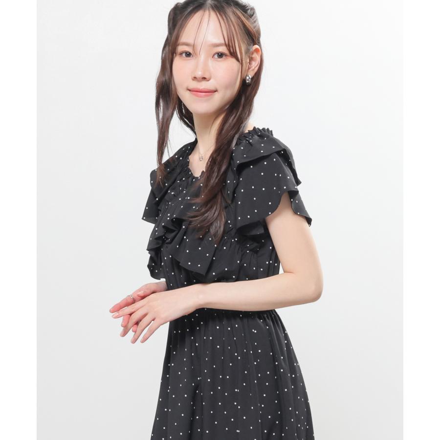 Honeys（ハニーズ） ワンピース 半袖 ロング丈 大きいサイズ フリル V