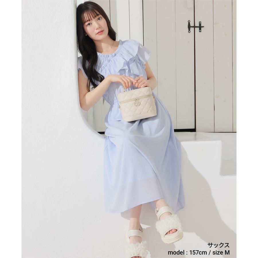 Honeys（ハニーズ） ワンピース 半袖 ロング丈 大きいサイズ フリル V