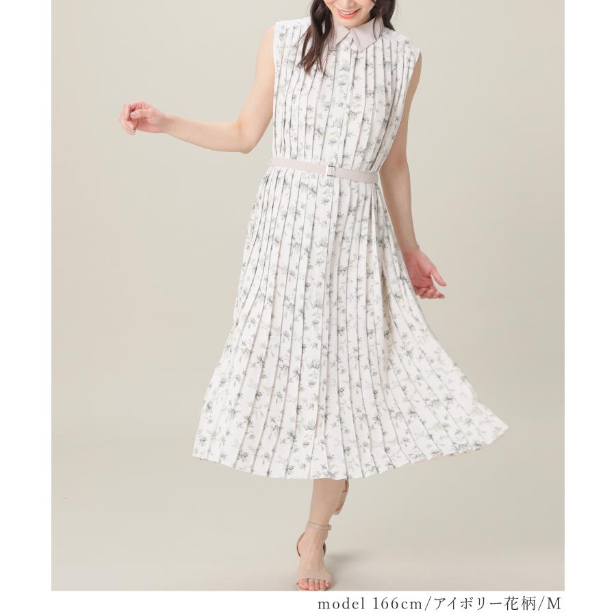 Honeys（ハニーズ） ワンピース ノースリーブ ロング丈 プリーツ