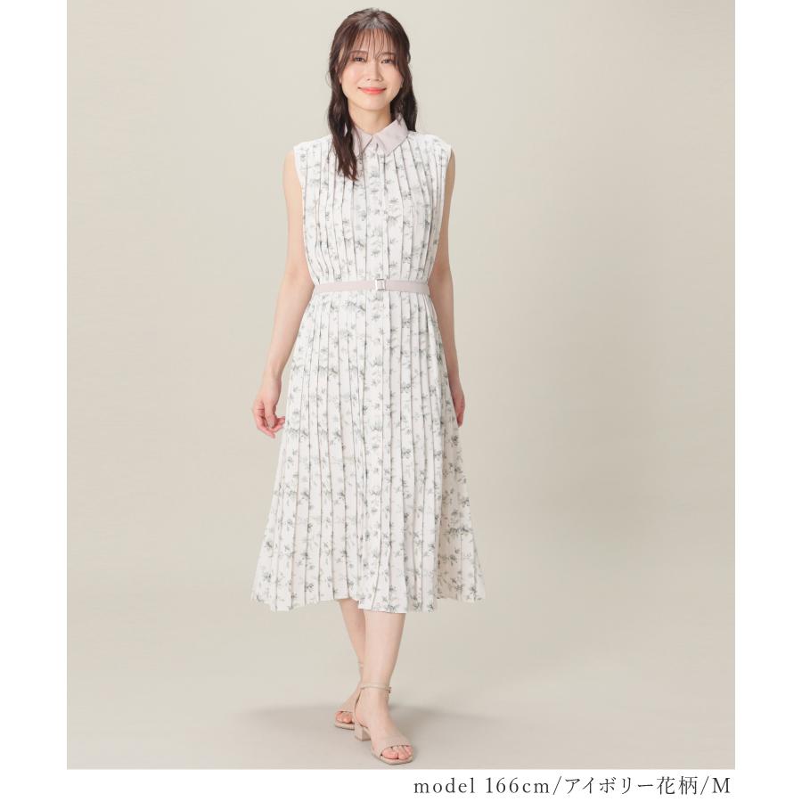 Honeys（ハニーズ） ワンピース ノースリーブ ロング丈 プリーツ