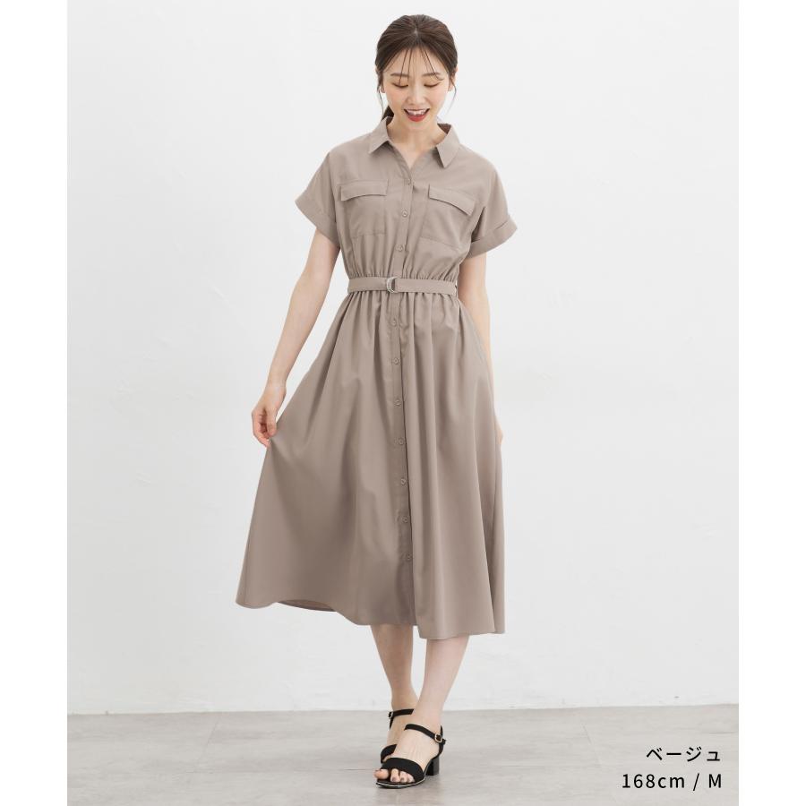 Honeys（ハニーズ） ワンピース 半袖 ロング丈 オフィス きれいめ