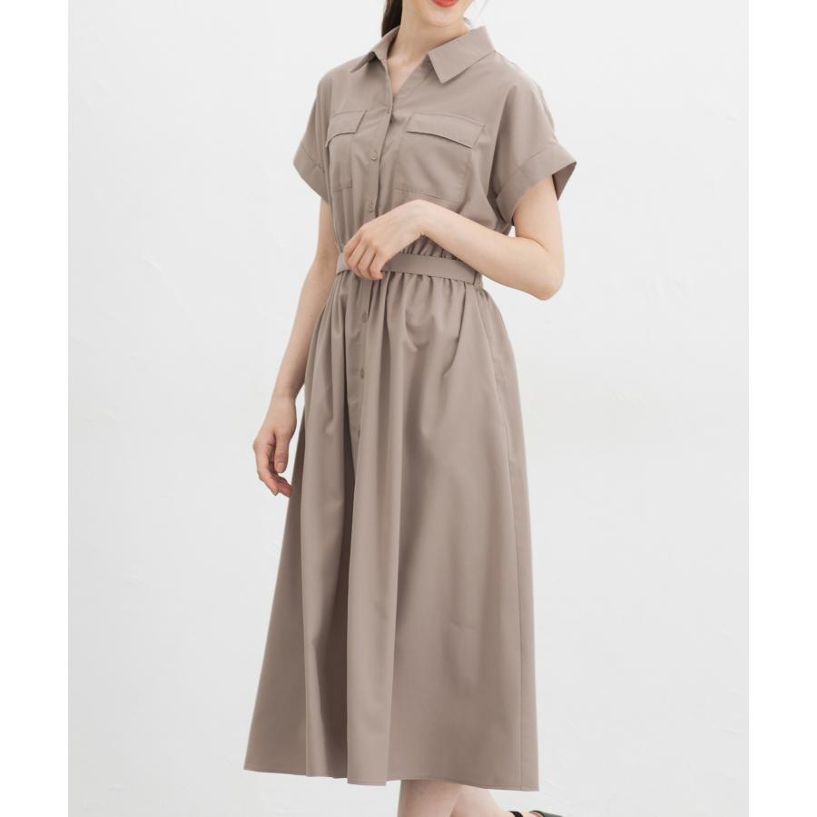 Honeys（ハニーズ） ワンピース 半袖 ロング丈 オフィス きれいめ