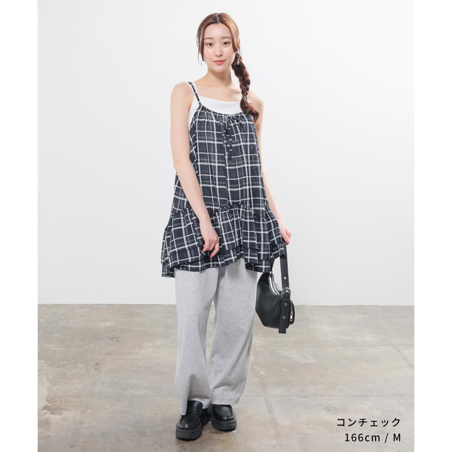 Honeys（ハニーズ） ワンピース キャミワンピース ミニ丈 チェック柄