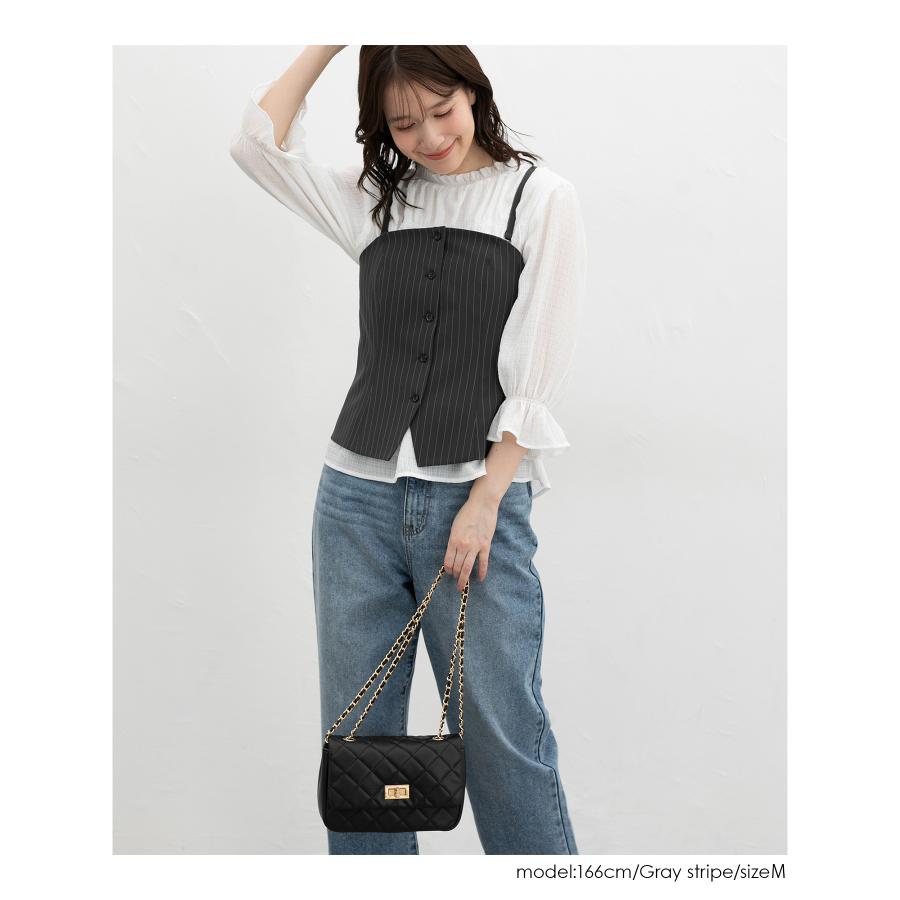 S'ugar Airy ビスチェブラウス　黒 ビスチェセットブラウス/2025 AW COLLECTION[品番：FROW0001640]｜by