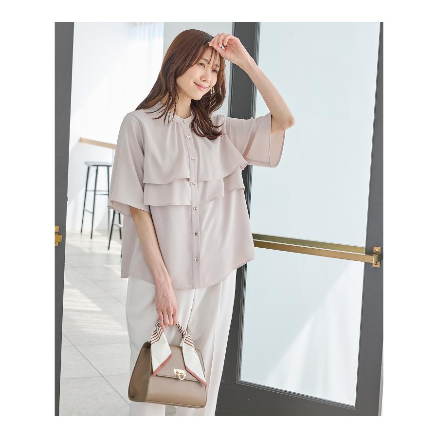 現行品美品！FOXEY BLOUSE TRINETE 半袖フリルトップス　38 Honeys（ハニーズ） トップス ブラウス 半袖 ハニさら 大きいサイズ
