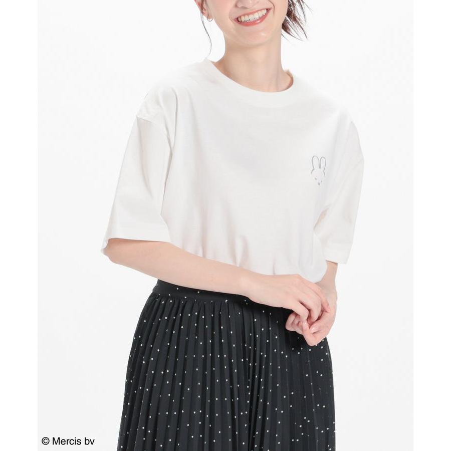 トップス Tシャツ レディース 白 半袖 ゆったり UVカット USAコットン 刺繍 プリント 夏 Honeys ハニーズ ミッフィー／ゆるＴシャツ｜honeys-online｜07