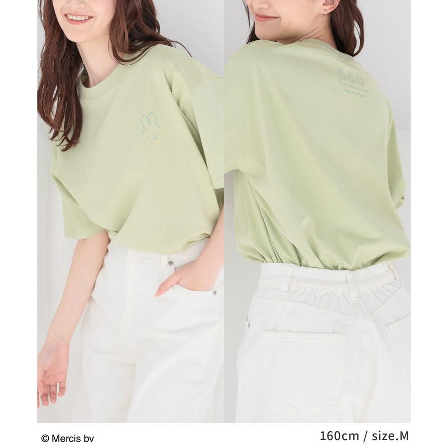 トップス Tシャツ レディース 白 半袖 ゆったり UVカット USAコットン 刺繍 プリント 夏 Honeys ハニーズ ミッフィー／ゆるＴシャツ｜honeys-online｜15