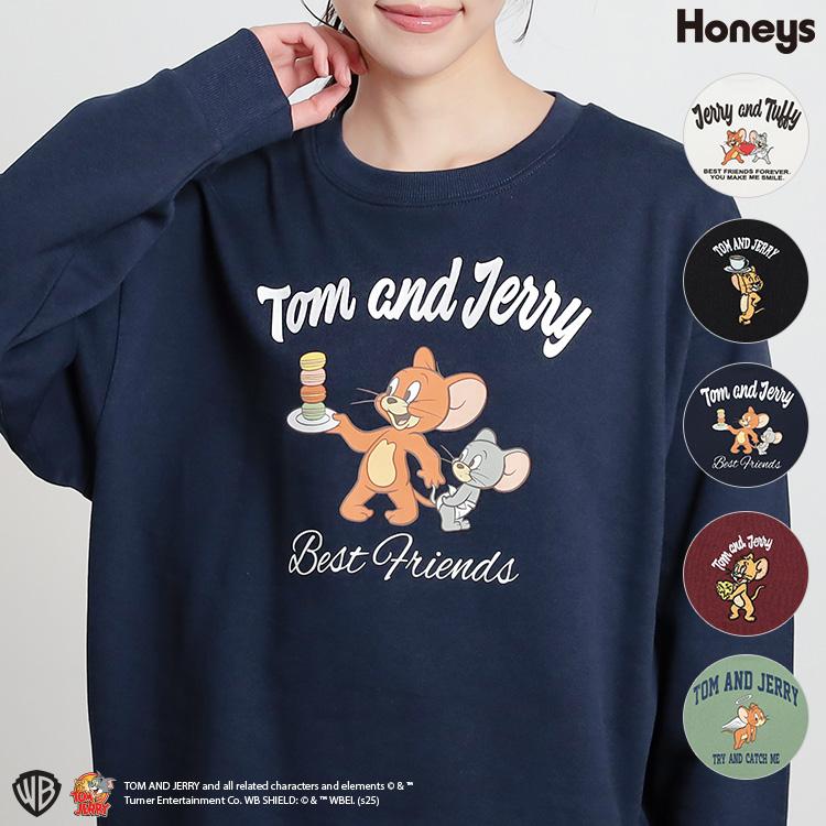 Honeys トップス スウェット 長袖 トムとジェリー キャラクター