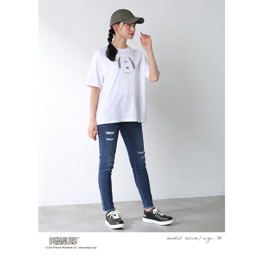 トップス Tシャツ 半袖 プリント 綿 コットン バックロゴ カジュアル レディース 春 夏 Honeys ハニーズ スヌーピーｔシャツ ハニーズ オンラインショップ 通販 Paypayモール