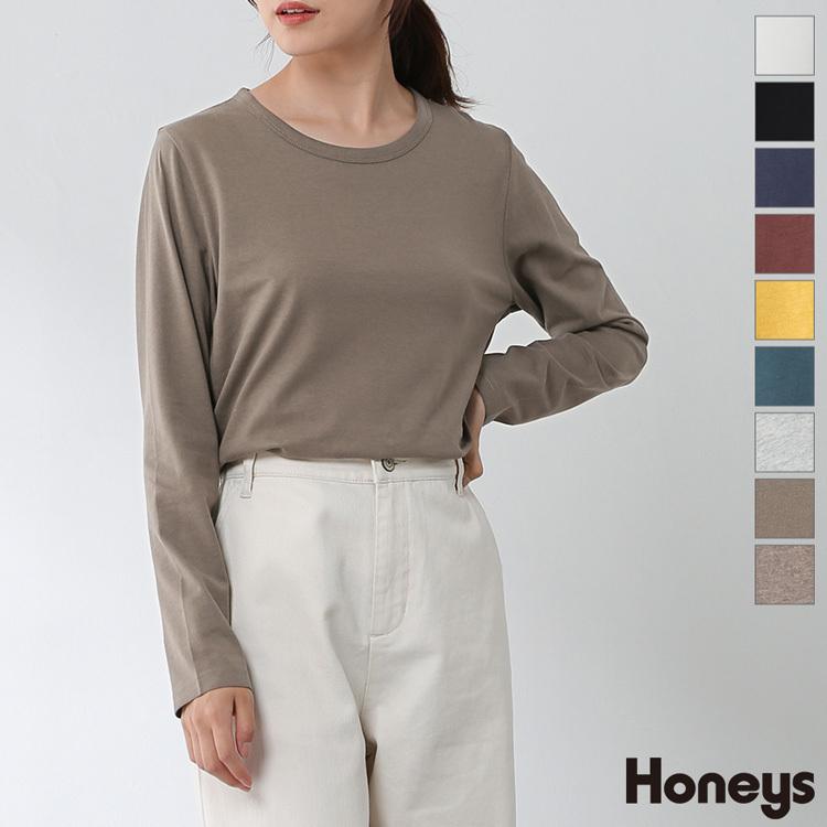 トップス ロンt 長袖 無地 オーガニックコットン インナー シンプル レディース 秋 冬 Honeys ハニーズ オーガニッククルーｔ ハニーズ Paypayモール店 通販 Paypayモール