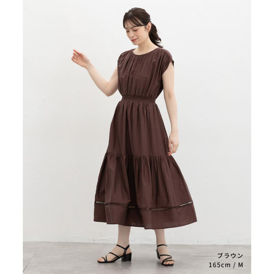 Honeys（ハニーズ） ワンピース ノースリーブ ロング丈 シャーリング