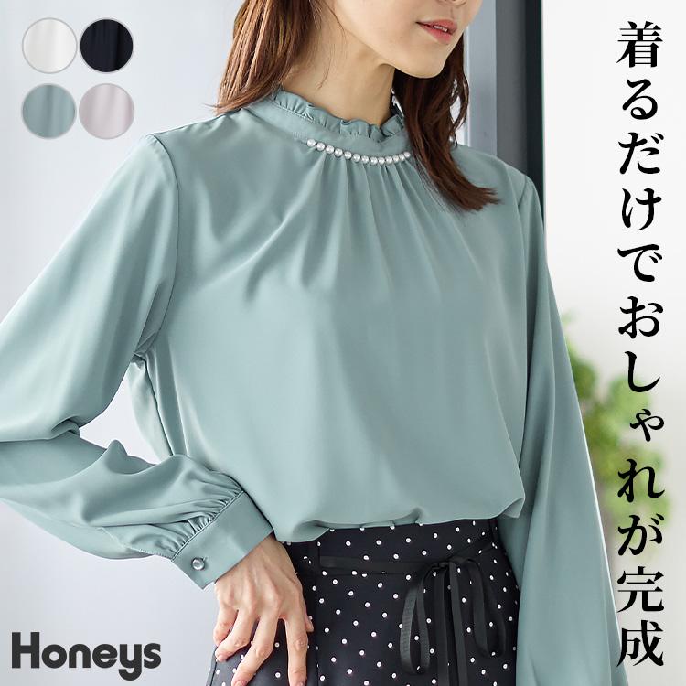 Honeys（ハニーズ） トップス ブラウス 長袖 オフィス 通勤 きれいめ