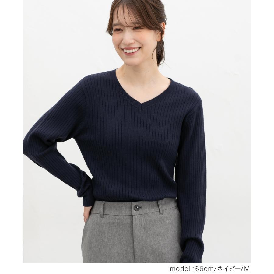 Honeys（ハニーズ） トップス セーター 長袖 リブ素材 レーヨン混 